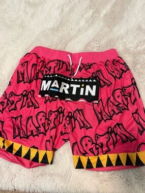 90’s TV MARTIN satin Basketball Shorts ALL OVER PRINT